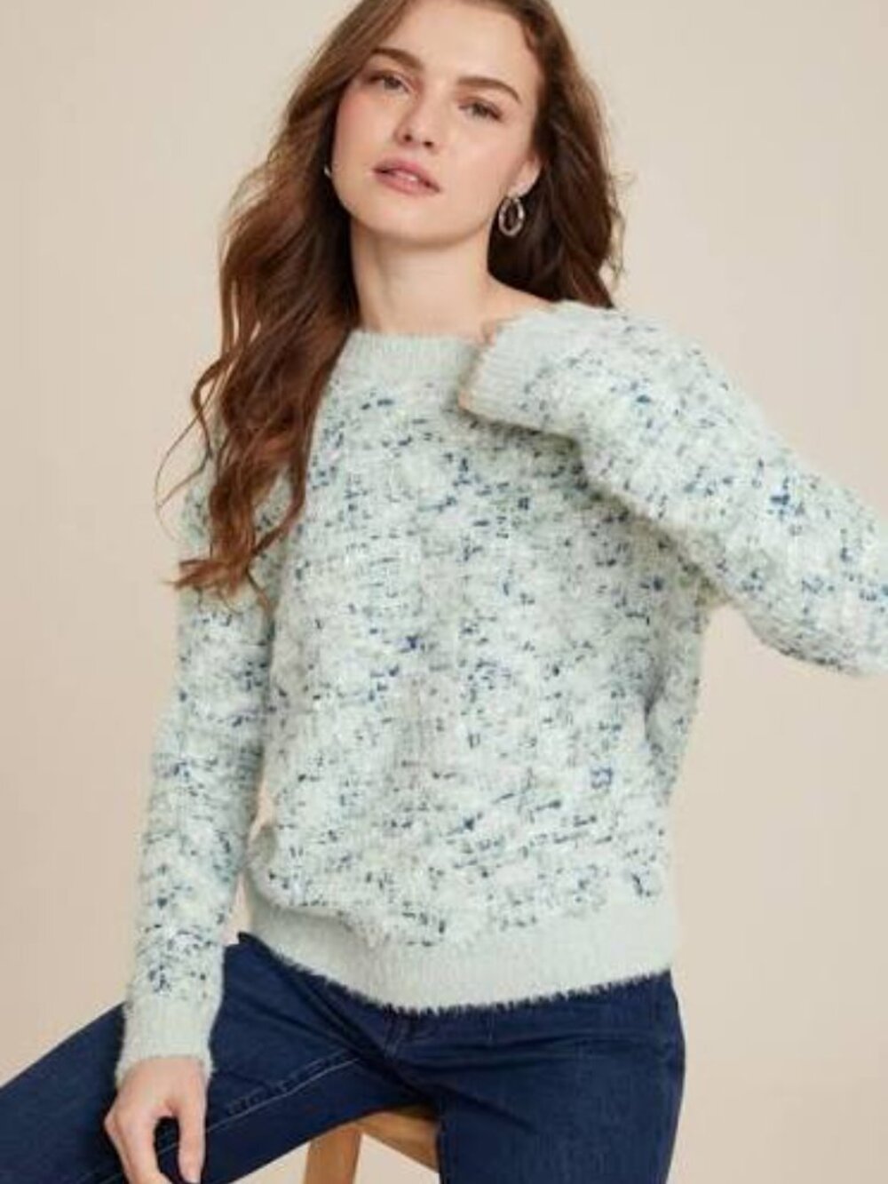 Maurices NWT Cozy Green Mint Popo Eyelash Sweater